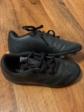 adidas Black Kids Soccer Sneakers - Lace-Up Design